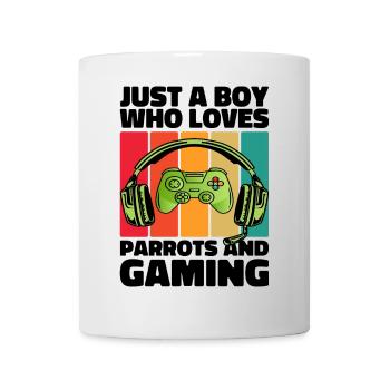 Gamer & Parrots: Video Games & Colorful Adventure - Mug - white - Front