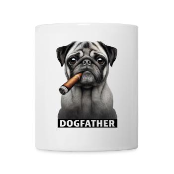 Mops - The Dogfather - Hund mit Zigarre - Tasse - Weiß - Vorne