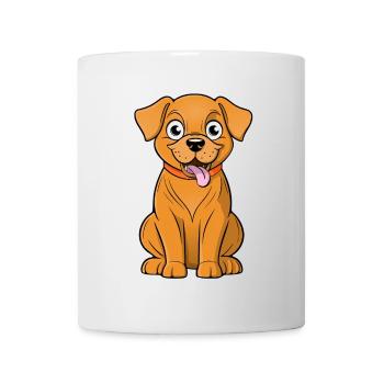 Fröhlicher und süßer brauner Hund - Tasse - Weiß - Vorne