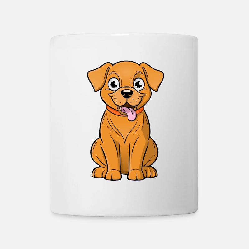 Chien brun joyeux et mignon - Mug blanc - blanc