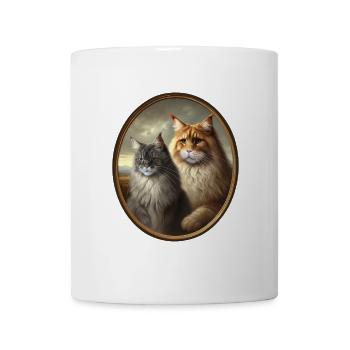 Maine-Coon Duo im Renaissancestil - Tasse - Weiß - Vorne