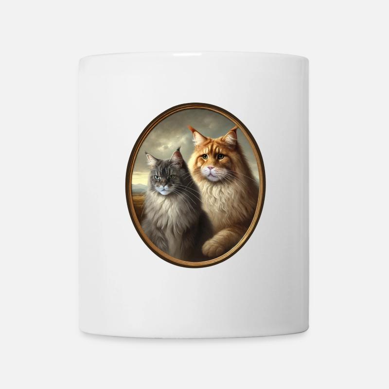 Maine-Coon Duo in Renaissance Style - Mug - white