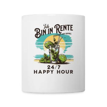 Ich bin in Rente 24/7 Happy Hour Cocktail - Tasse - Weiß - Vorne