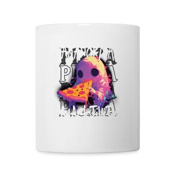 Paranormal Snacktivity - Cute Ghost Eating Pizza - Mug - white - Front