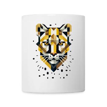 Geometric elegance – big cat in abstract form - Mug - white - Front