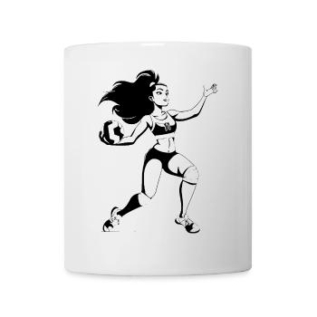 Volleyballerin Cartoon Look - Tasse - Weiß - Vorne