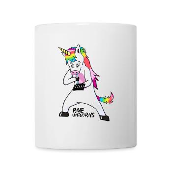 Ravew Unicorns Ligne Noir Logo 18+ - Mug blanc - blanc - Devant