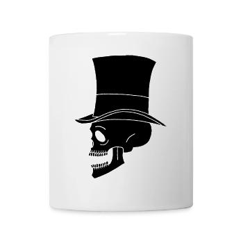 Crâne noir vintage - Mug blanc - blanc - Devant