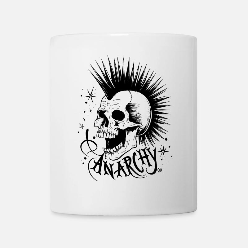 Anarchy Skull - Totenkopf, Punker - Tasse - Weiß
