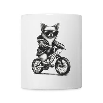 Bicycle Chihuahua Sunglasses Bike Gift - Mug - white - Front