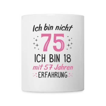75. Geburtstag Lustig 75 Jahre Geburtstagsgeschenk - Tasse - Weiß - Vorne