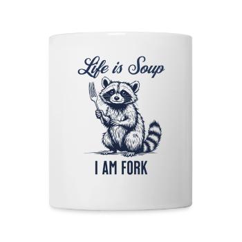 Funny Raccoon – Life is Soup - Mug - white - Front