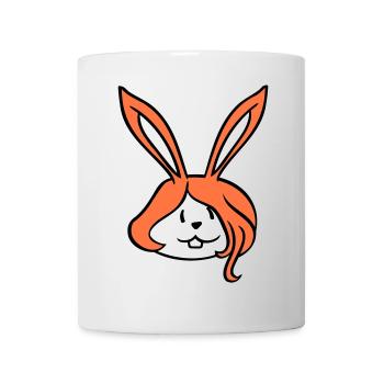 Hase Mädchen Hübsche Frau Häsin Süß lange Haare - Tasse - Weiß - Vorne