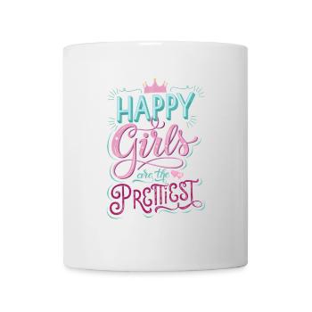 Les filles heureuses sont les plus jolies - Mug blanc - blanc - Devant