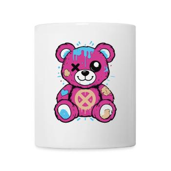 Cute Rebel Teddy - Colorful Streetwear Design - Mug - white - Front