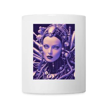 BioCyber Königin: Metallporträt - Tasse - Weiß - Vorne