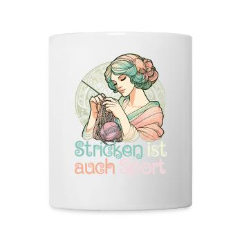 Stricken ist auch Sport Frau Art Nouveau Geschenk - Tasse - Weiß - Vorne