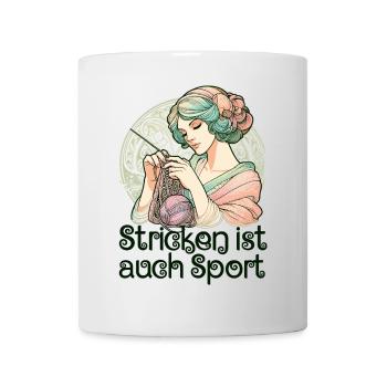 Stricken ist auch Sport Frau Art Nouveau Geschenk - Tasse - Weiß - Vorne