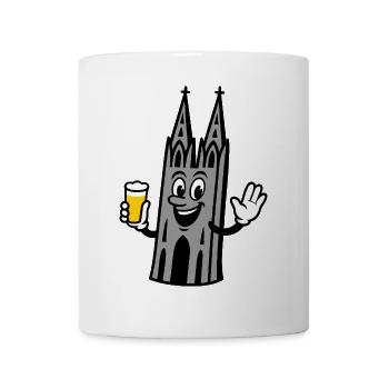 Kölner Dom mit Kölsch - Tasse - Weiß - Vorne