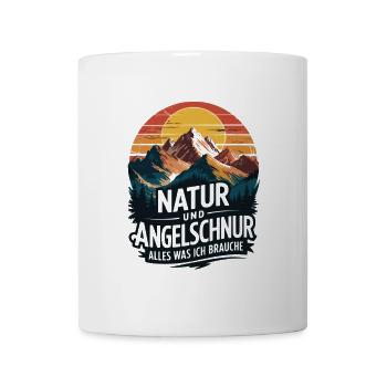 Angeln Fischen in der Natur lustiger Spruch - Tasse - Weiß - Vorne