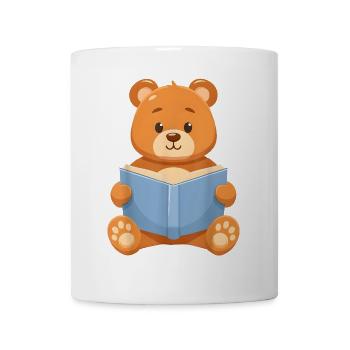 Lecture de l’ours en peluche - Mug blanc - blanc - Devant