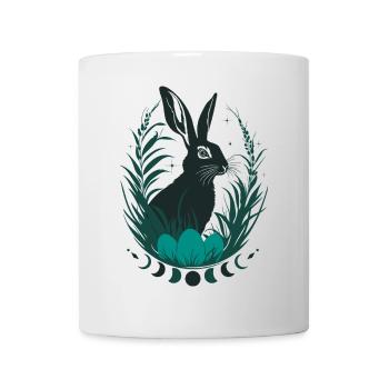 Ostara Bunny with Moon Phases Wicca Design - Mug - white - Front