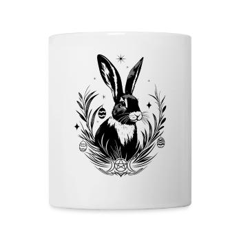 Ostara Bunny with Triple Moon and Pentagram - Mug - white - Front