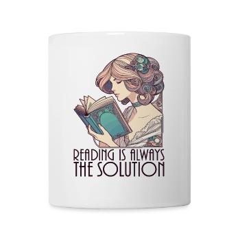 Book Books Reading Wife Solution Funny Gift - Mug - white - Front