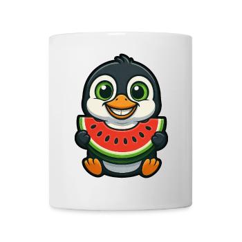 Penguin with Watermelon Summer Day Fruity - Mug - white - Front