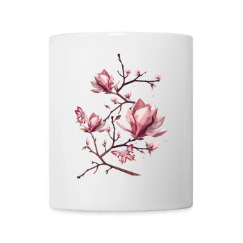Magnolias and butterflies – delicate beauty - Mug - white - Front