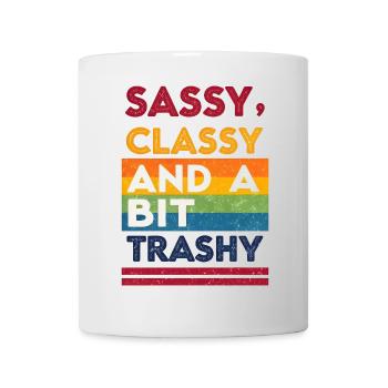 Gay Pride LGBTQIA+ T-Shirt frech edel und ein bisschen - Tasse - Weiß - Vorne