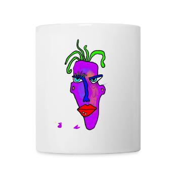 Neon Portrait Farbexplosion - Tasse - Weiß - Vorne