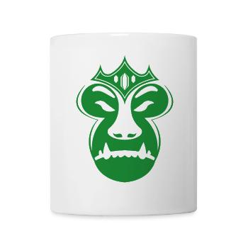 Masque Tribal Couronné Vert - Mug blanc - blanc - Devant