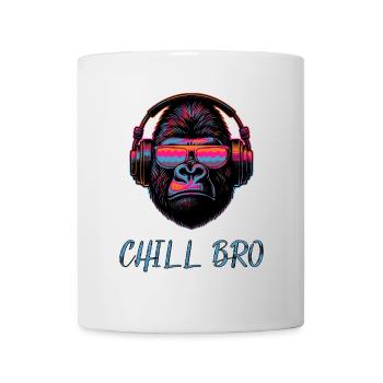 CHILL BRO - Cooler Affe mit Sonnenbrille Kopfhörer - Tasse - Weiß - Vorne