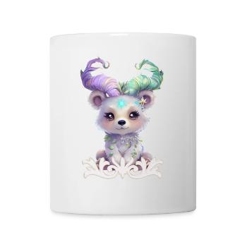 Magisches Bärenjunges in pastellfarbenem Glitzer. - Tasse - Weiß - Vorne
