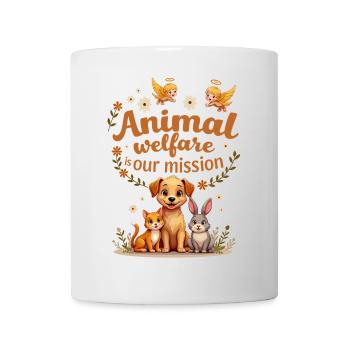 Tierschutz ist unsere Mission - Tasse - Weiß - Vorne