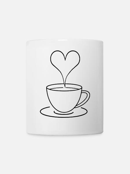 Minimalistische Kaffee Tasse-Herz, Liebe, Geschenk - Tasse - Weiß