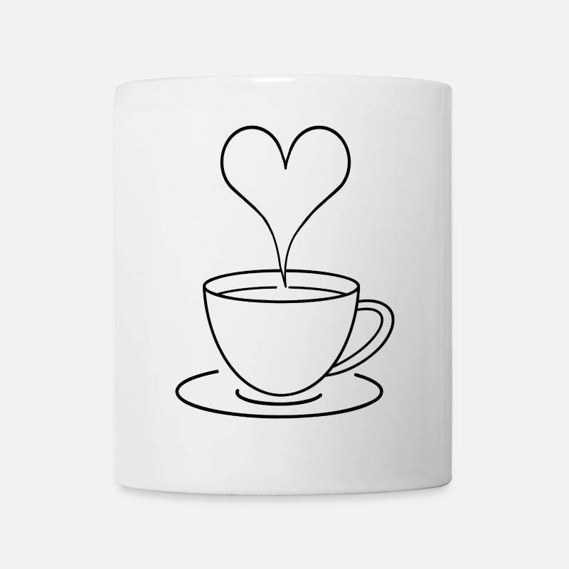 Minimalistische Kaffee Tasse-Herz, Liebe, Geschenk - Tasse - Weiß