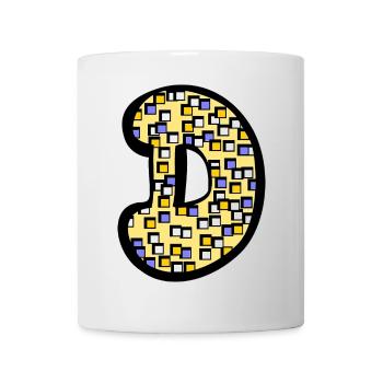 Lettre D avec caractère - Mug blanc - blanc - Devant