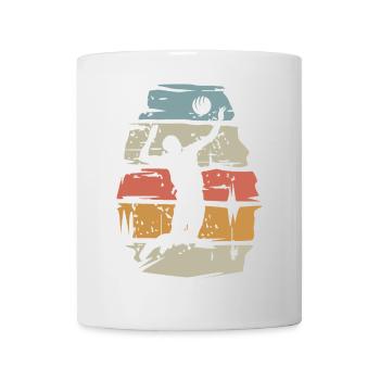retro Volleyball Spieler - Ball Angriff scratch - Tasse - Weiß - Vorne
