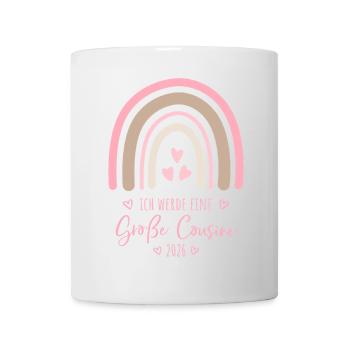 Große Cousine 2026 Regenbogen - Tasse - Weiß - Vorne