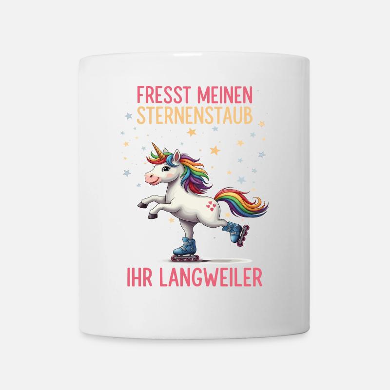 Rollschuh Einhorn - Tasse - Weiß