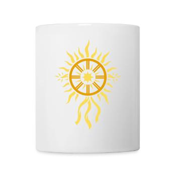 Sonnenrad Symbol - Mittsommer Feuerrad - Tasse - Weiß - Vorne