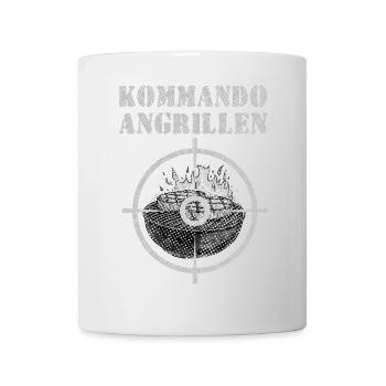 Feuergrill mit Zielscheibe & Grillszene - Tasse - Weiß - Vorne