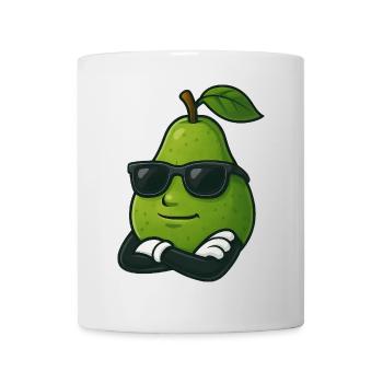 Cooler Cartoon Birne Guave Sommerfrucht Früchte - Tasse - Weiß - Vorne