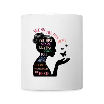 Wenn du das liest...! Personalisierbar - Tasse - Weiß - Vorne