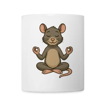 Maus Ratte Yoga Meditation Entspannung Innere Ruhe - Tasse - Weiß - Vorne