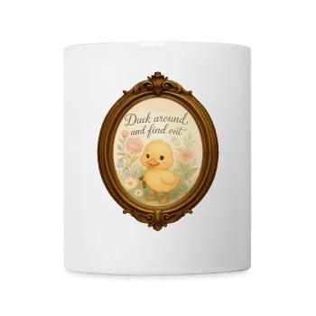 Canard aquarelle « Canard et découvre » - Meme - Mug blanc - blanc - Devant