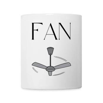 "FAN" with ceiling fan – minimalist word - Mug - white - Front