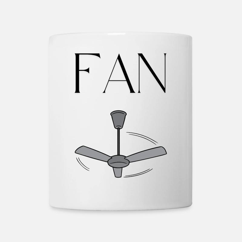 "FAN" with ceiling fan – minimalist word - Mug - white